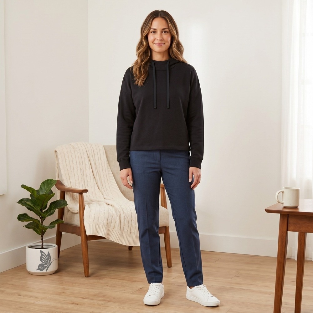 Mae Anthropologie Supersoft French Terry Hoodie Womens‎ XS Black Pullover NWT